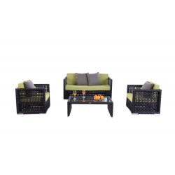 Morena Rattan Gartenmöbel Lounge Überzugset Lime