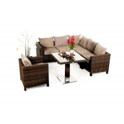 Pandora Rattan Gartenmöbel Mixed Brown Überzugset Sandbraun