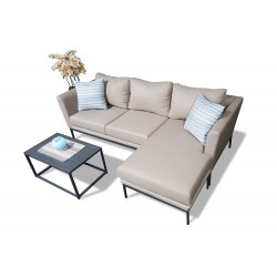 Gartenmöbel Brooks Lounge links sandbraun