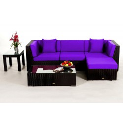 Leonardo Rattan Gartenmöbel Lounge Überzugset Violett