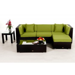 Leonardo Rattan Gartenmöbel Lounge Überzugset Grün