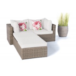 Rattan Gartenmöbel Panda natural Polsterbezug Beige