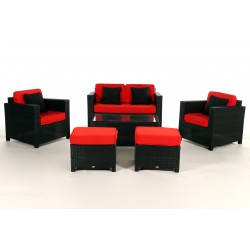 Luxury Deluxe Rattan Gartenmöbel Lounge Überzugset Rot