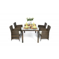 Nairobi Rattan Gartenmöbel Dining 180 Mixed Braun
