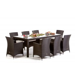 Nairobi Rattan Gartenmöbel Dining 220 Dark Braun