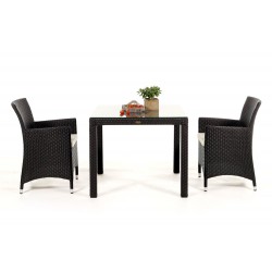 Nairobi Rattan Gartenmöbel Dining 90 Dark Braun