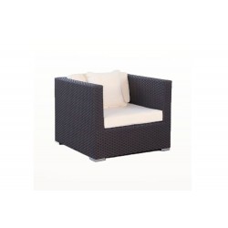 Rattan Gartenmöbel Lounge Chefsessel Leonardo Schwarz