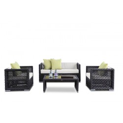 Morena Rattan Gartenmöbel Lounge Überzugset Beige