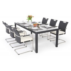 Leon Rattan Gartentisch 6 Stühle