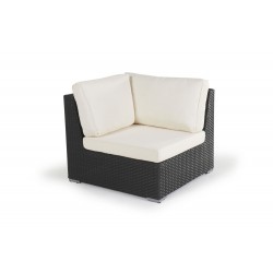 Newcastle Rattan Lounge Gartenmöbel Eckelement schwarz