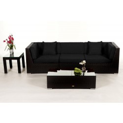 Bellaria Rattan Gartenmöbel Lounge Überzugset Schwarz