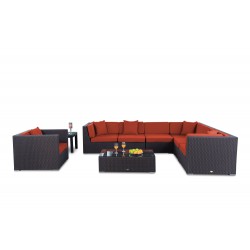 Tranquillo Rattan Lounge Überzugset Orange