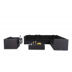 Tranquillo Rattan Lounge Überzugset Schwarz