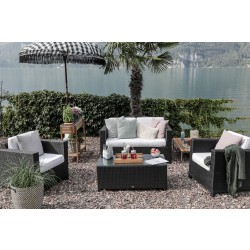 Luxury Rattan Gartenmöbel Lounge Schwarz
