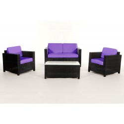 Luxury Rattan Gartenmöbel Lounge Überzugset Violett