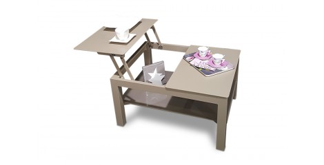 Allwetter Lounge Tisch verstellbar sandbraun