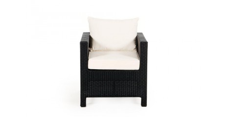 Rattanmöbel: Sessel zu Gartentisch Set Balcony schwarz