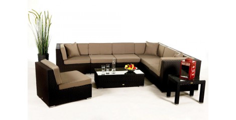 Rattan Gartenmöbel: Überzugsset Sandbraun für Bermuda Lounge