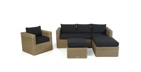 Brooklyn Rattan Lounge Natural round, Polster für Coffee Table