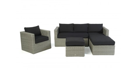 Brooklyn Rattan Lounge Grey round, Polster für Coffee Table