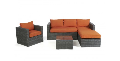 Rattan Lounge Brooklyn, Überzug Orange