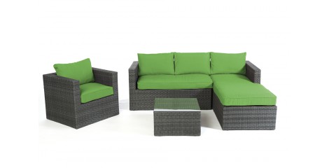 Rattan Lounge Brooklyn, Überzug Grün