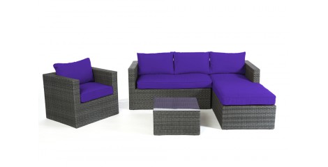 Rattan Lounge Brooklyn, Überzug Violett