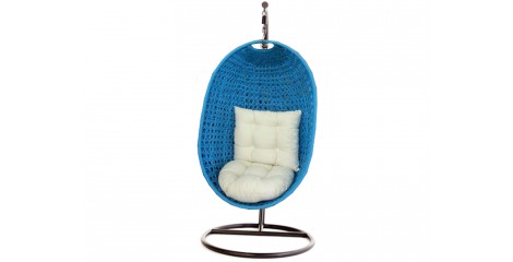 Rattan Gartenmöbel Hanging Chair Calimero blau
