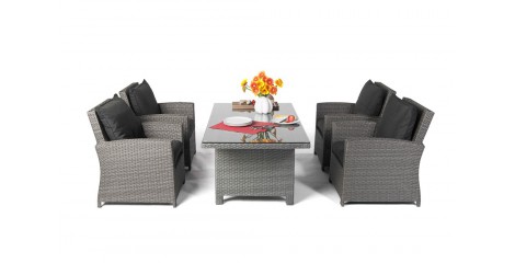 Ellis Rattan Gartenmöbel Lounge Dining mix grau