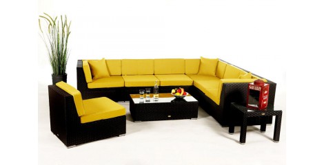 Rattan Gartenmöbel: Überzugsset Gelb für Bermuda Lounge