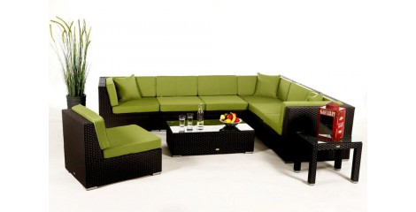 Rattan Gartenmöbel: Polsterbezug Grün für Bermuda Lounge