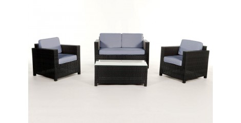 Rattan Gartenmöbel: Überzugsset Blau für Luxury Lounge
