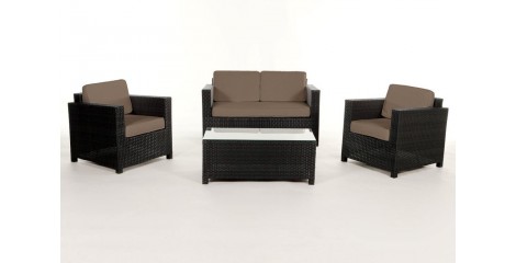 Rattan Gartenmöbel: Überzugsset Sandbraun für Luxury Lounge