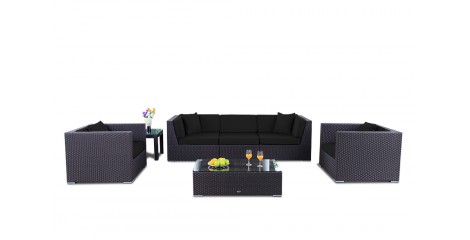 Gartenmöbel Cabana Lounge Überzug Set Schwarz