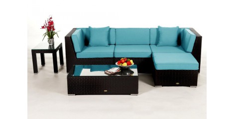 Leonardo Rattan Gartenmöbel: Überzugsset Aqua