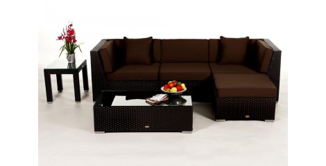 Leonardo Rattan Gartenmöbel: Überzugsset Braun