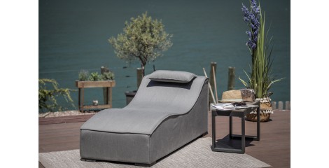 Liegestuhl Sunbrella Stoff grau