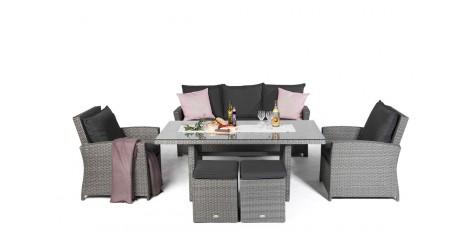 Lucy Rattan Gartenmöbel Dining Lounge mix grau