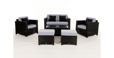 Rattan Gartenmöbel: Überzugsset Blau für Luxury Deluxe Lounge