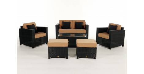 Rattan Gartenmöbel: Überzugsset Caramel für Luxury Lounge