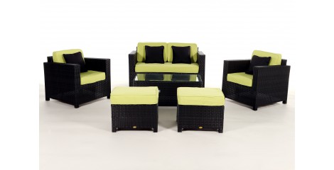 Rattan Gartenmöbel: Überzugsset Grün für Luxury Deluxe Lounge