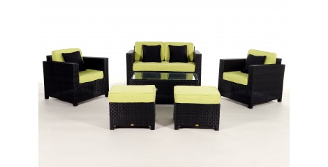 Rattan Gartenmöbel: Überzugsset Grün für Luxury Deluxe Lounge
