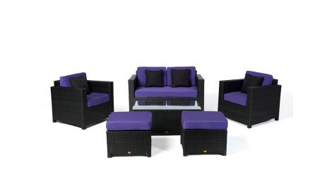 Rattan Gartenmöbel: Überzugsset violett für Luxury Deluxe Lounge