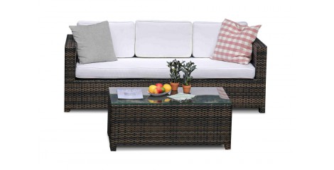 Luxury Rattan Garten Sofa braun