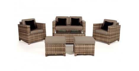 Rattan Gartenmöbel: Luxury Delux Lounge, Überzug Sandbraun