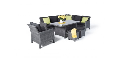 Manchester Rattan Gartenmöbel Lounge Dining mix grau