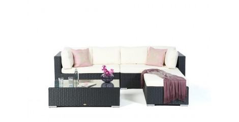 Milano Lounge Bank mit Glasplatte