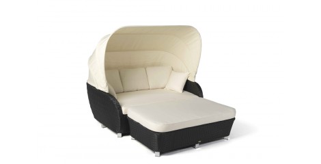 Moonshine Rattan Sonnenliege Gartenmöbel Bank mit Polster