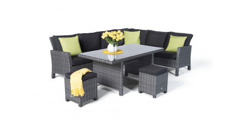 Paddington Rattan Gartenmöbel Lounge Dining mix grau