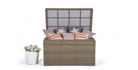 Rattan Gartenmöbel Kissenbox nautral round gross